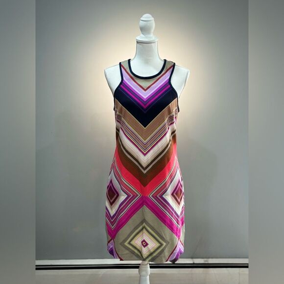 Multicolor Trina Turk Retro Striped Dress Size 8 EUC - Picture 1 of 7